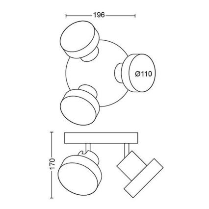 Philips - LED Σποτ 3xLED/4,5W/230V