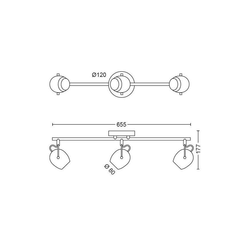 Philips 50613/31/P0 - LED Σποτ RIVANO 3xLED/4,3W/230V