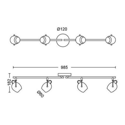 Philips 50614/30/P0 - Φως σποτ LED RIVANO 4xLED/4,3W/230V