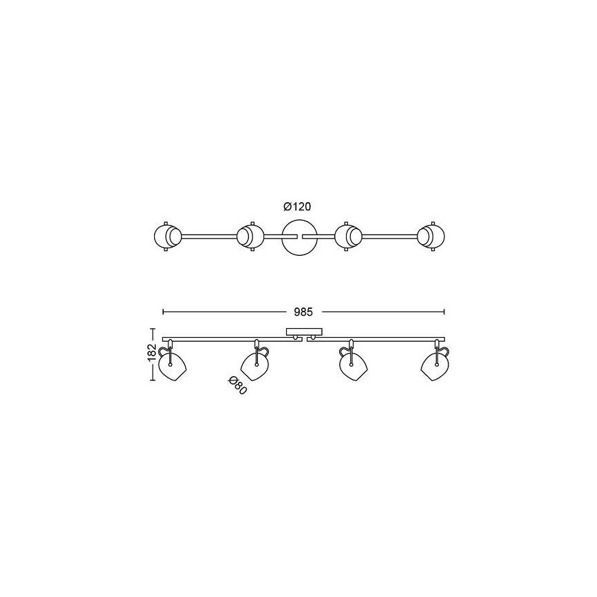 Philips 50614/30/P0 - Φως σποτ LED RIVANO 4xLED/4,3W/230V