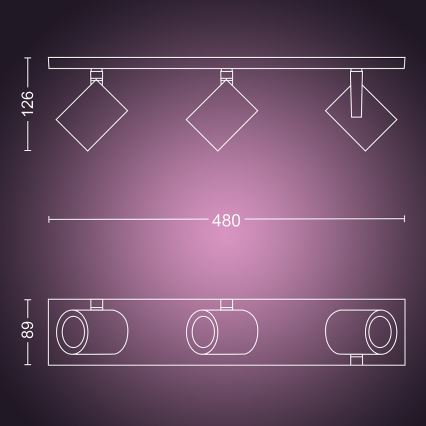 Philips - LED RGBW Dimmable σποτ Hue ARGENA 3xGU10/5,7W/230V