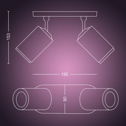 Philips - LED RGBW Dimmable σποτ Hue FUGATO 2xGU10/5,7W/230V
