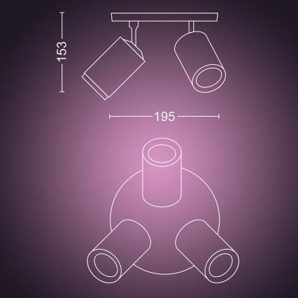 Philips - LED RGBW Dimmable σποτ Hue FUGATO 3xGU10/5,7W/230V