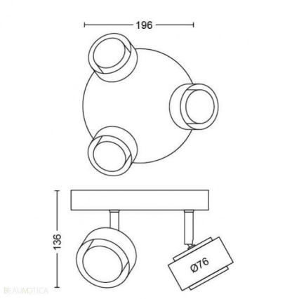 Philips 50653/05/P0 - Φως σποτ LED FERANO 3xLED/4,3W/230V
