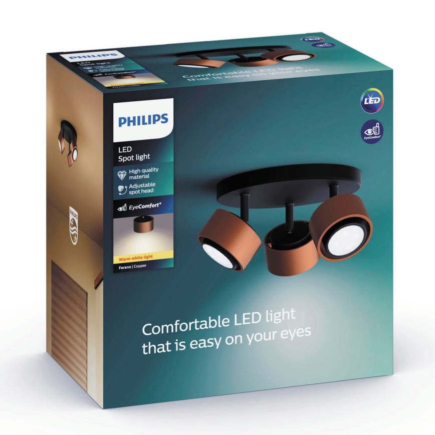 Philips 50653/05/P0 - Φως σποτ LED FERANO 3xLED/4,3W/230V