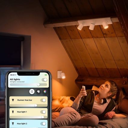 Philips - Ρυθμιζόμενο φωτιστικό LED Hue RUNNER 1xGU10/5W/230V με τηλεχειριστήριο