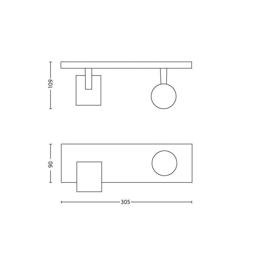 Philips - Φωτιστικό σποτ 2xGU10/50W/230V