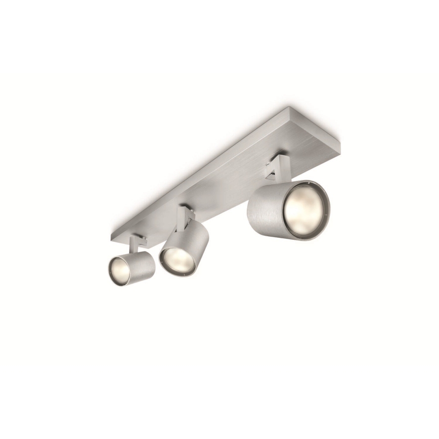 Philips - LED RGBW ρυθμιζόμενο σποτ 3xGU10/4,8W/230V ματ χρώμιο + τηλεχειριστήριο