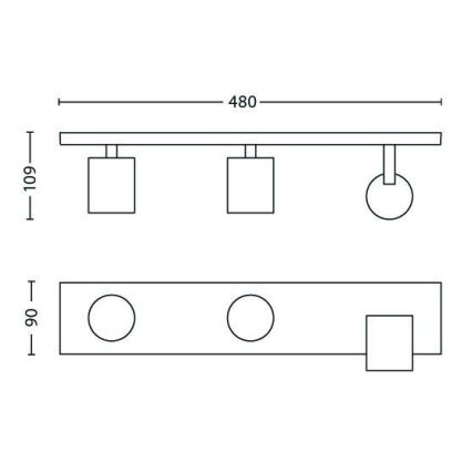 Philips - LED RGBW ρυθμιζόμενο σποτ 3xGU10/6W/230V ματ χρώμιο + τηλεχειριστήριο