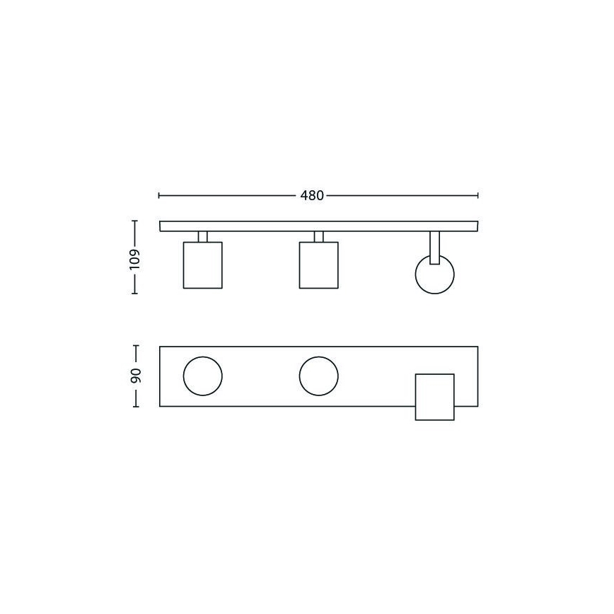Philips - LED RGBW ρυθμιζόμενο σποτ 3xGU10/6W/230V ματ χρώμιο + τηλεχειριστήριο