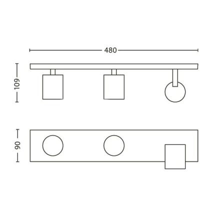 Philips 53093/48/16 - Φωτιστικό σποτ RUNNER 3xGU10/35W/230V