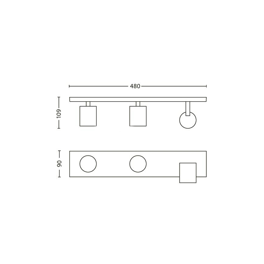 Philips 53093/48/16 - Φωτιστικό σποτ RUNNER 3xGU10/35W/230V