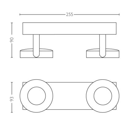 Philips - Φωτιστικό σποτ με dimmer 2xLED/4,5W