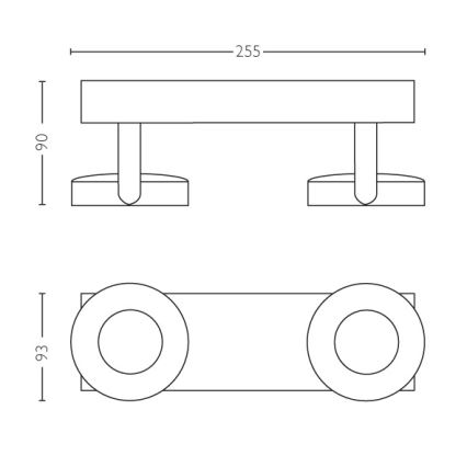 Philips - Φωτιστικό σποτ με dimmer 2xLED/4,5W