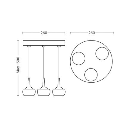 Philips 53223/11/16 - Κρεμαστό φως LED CYPRESS 3xLED/3W/230V