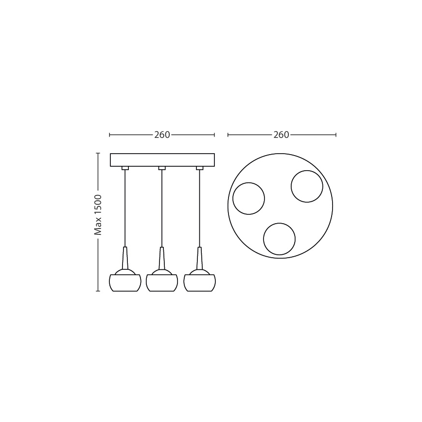 Philips 53223/11/16 - Κρεμαστό φως LED CYPRESS 3xLED/3W/230V
