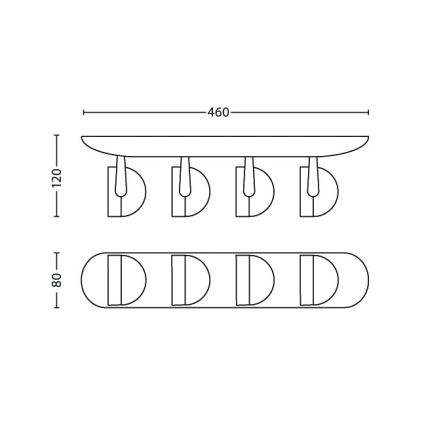 Philips 53234/30/16 - LED φωτιστικό σημείου MYLIVING DYNA 4xLED/3W/230V