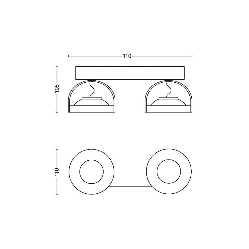 Philips - Φωτιστικό σποτ Dimming LED 2xLED/4,5W/230V
