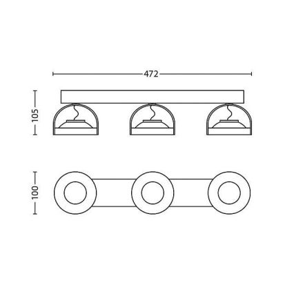 Philips - Φωτιστικό σποτ Dimming LED 3xLED/4,5W/230V