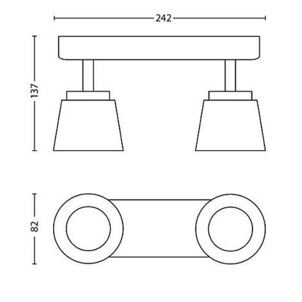 Philips - Φως σποτ LED 2xLED/4W/230V