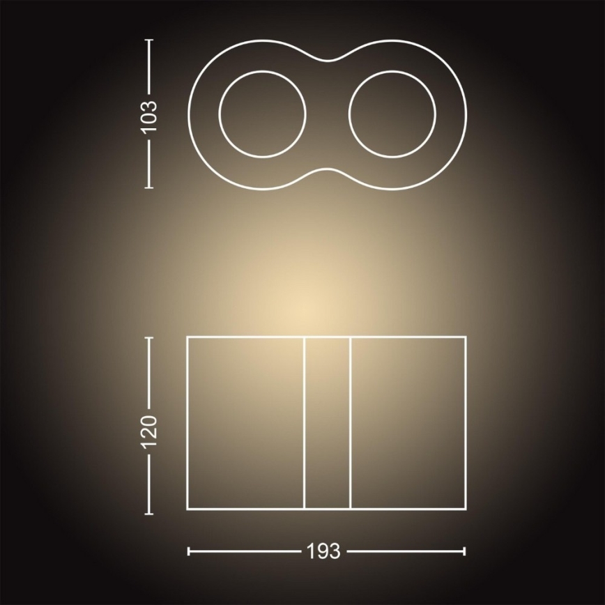 Philips - LED Φως dimmer Hue PILLAR 2xGU10/5W/230V + RC