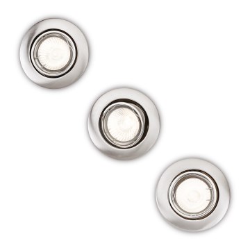 Philips 59243/17/E7 - ΣΕΤ 3x Χωνευτό φωτιστικό 1xGU10/50W/230V