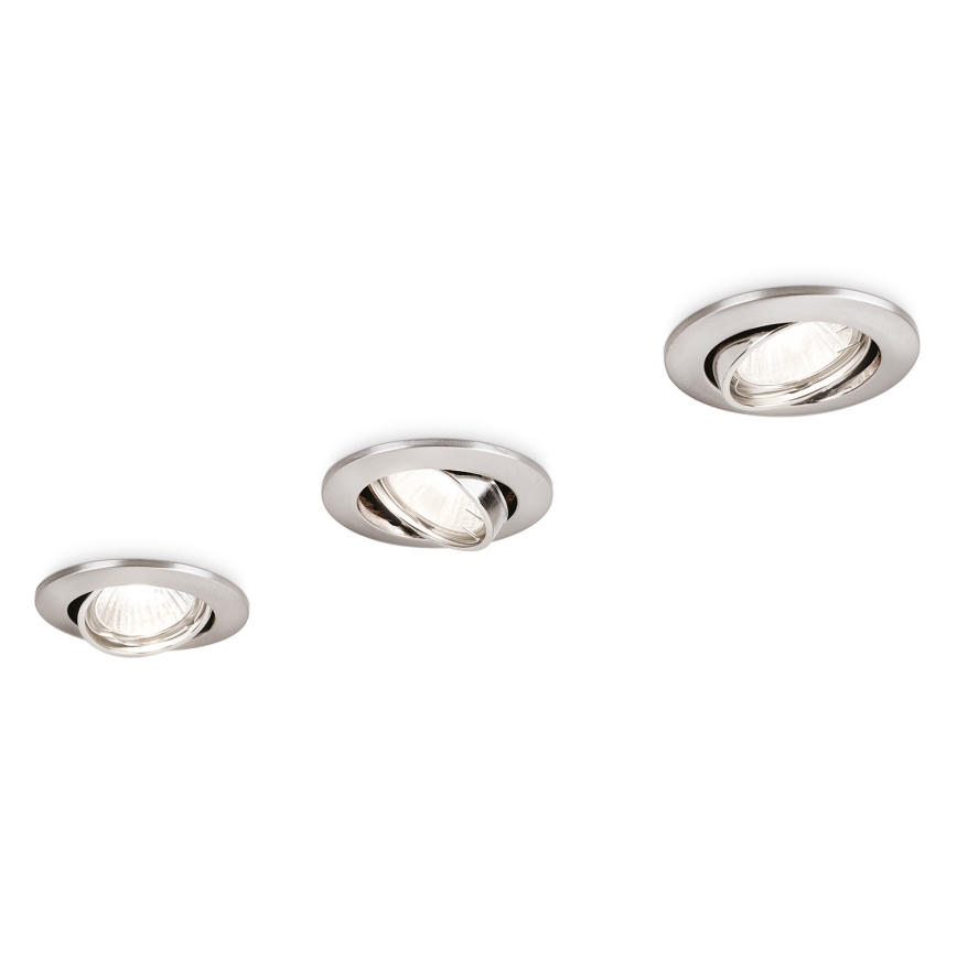 Philips 59243/17/E7 - ΣΕΤ 3x Χωνευτό φωτιστικό 1xGU10/50W/230V