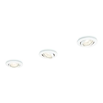 Philips 59243/31/E7 - ΣΕΤ 3x Χωνευτό φωτιστικό ENIF 1xGU10/50W/230V