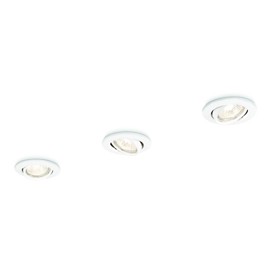 Philips 59243/31/E7 - ΣΕΤ 3x Χωνευτό φωτιστικό ENIF 1xGU10/50W/230V