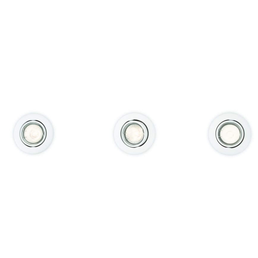 Philips 59243/31/E7 - ΣΕΤ 3x Χωνευτό φωτιστικό ENIF 1xGU10/50W/230V