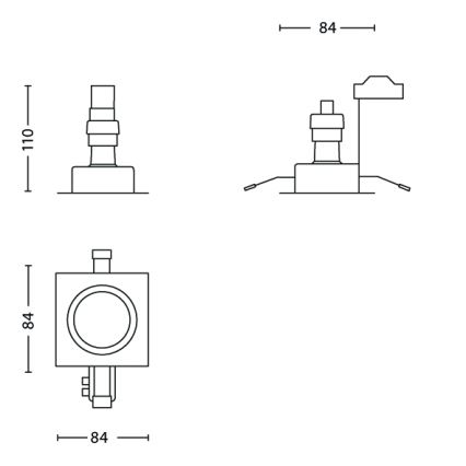 Philips - ΣΕΤ 3x Χωνευτό φωτιστικό μπάνιου 3xGU10/35W/230V IP23