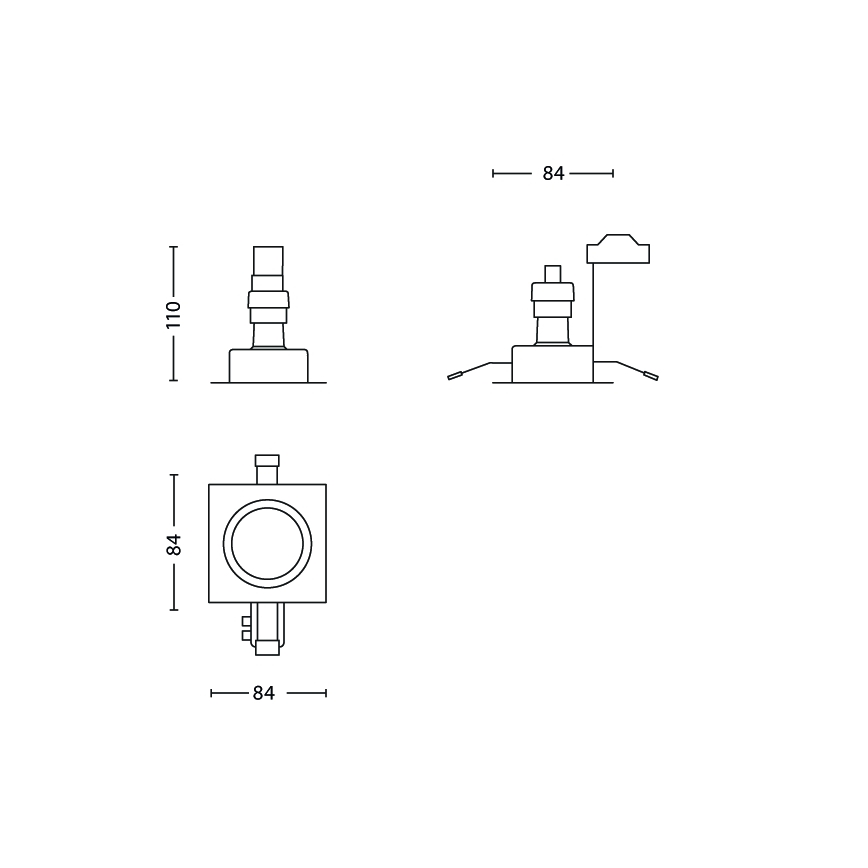 Philips - ΣΕΤ 3x Χωνευτό φωτιστικό μπάνιου 3xGU10/35W/230V IP23