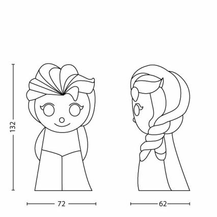 Philips 71768/03/16 - Παιδικό φωτιστικό LED DISNEY ELSA LED/0,3W/3V