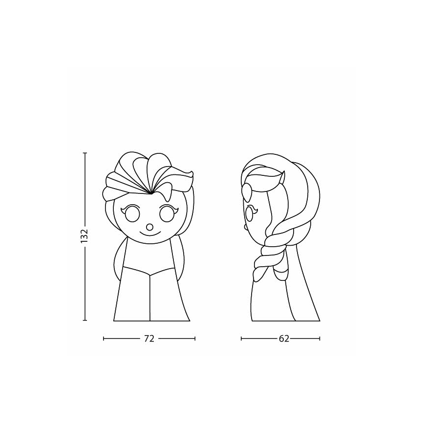 Philips 71768/03/16 - Παιδικό φωτιστικό LED DISNEY ELSA LED/0,3W/3V