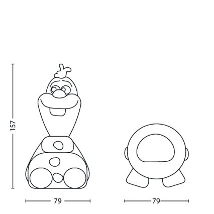 Philips 71768/08/16 - Παιδικό φωτιστικό LED DISNEY FROZEN OLAF LED/0,3W/2xAAA χιονάνθρωπος