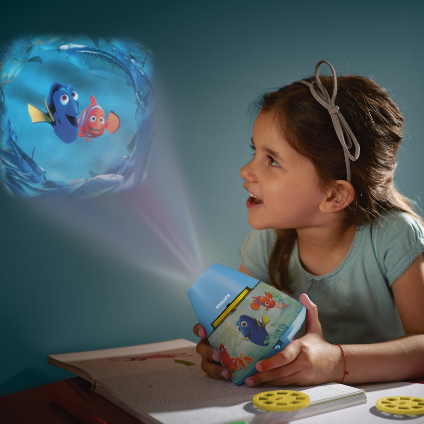 Philips 71769/90/16 - LED Παιδικός προβολέας DISNEY DORY LED/0,1W/3xAAA