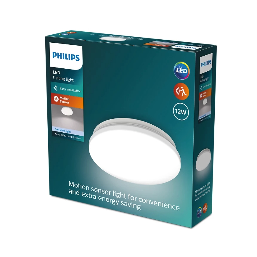 Philips - LED οροφιαίο φωτιστικό με αισθητήρα ACUNA LED/12W/230V 4000K