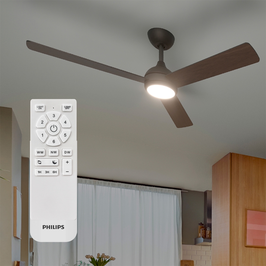 Philips - Ανεμιστήρας οροφής CIVX με ρυθμιζόμενο LED φωτισμό, 24W/230V + τηλεχειριστήριο