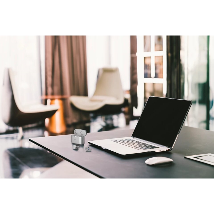 Philips Fidelio T1WT/00 - Ασύρματα ακουστικά IPX4 2x 60 mAh + 650 mAh ασημί