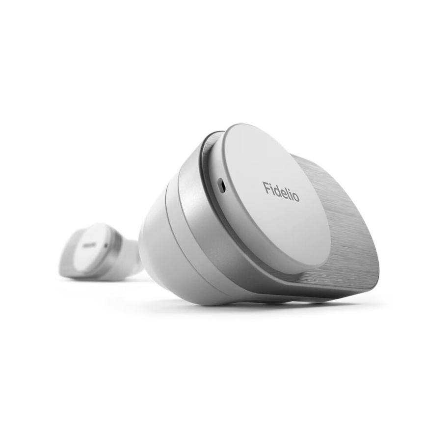 Philips Fidelio T1WT/00 - Ασύρματα ακουστικά IPX4 2x 60 mAh + 650 mAh ασημί