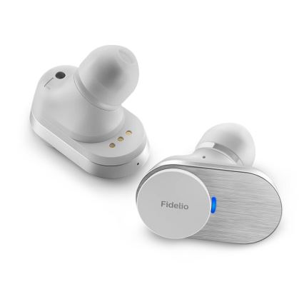 Philips Fidelio T1WT/00 - Ασύρματα ακουστικά IPX4 2x 60 mAh + 650 mAh ασημί