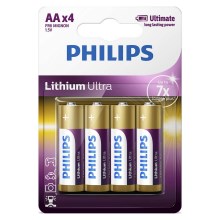 Philips FR6LB4A/10 - 4 τμχ Στοιχείο λιθίου AA LITHIUM ULTRA 1,5V 2400mAh