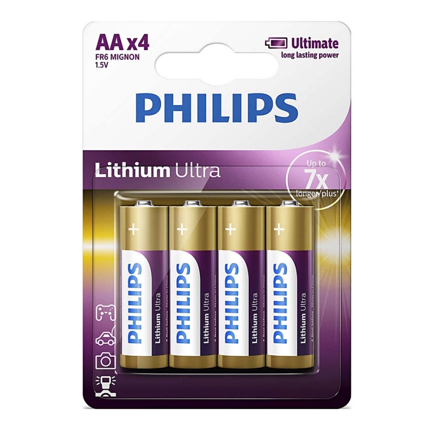 Philips FR6LB4A/10 - Σετ 4 τεμαχίων Μπαταρίες λιθίου AA LITHIUM ULTRA 1,5V 2400mAh