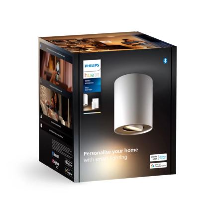Philips - Φωτιστικό σποτ Dimming LED Hue PILLAR 1xGU10/4,2W/230V 2200-6500K + τηλεχειριστήριο λευκό