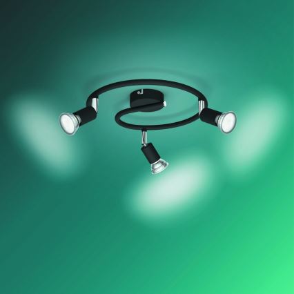 Philips - Φωτιστικό σποτ 3xGU10/50W/230V μαύρο