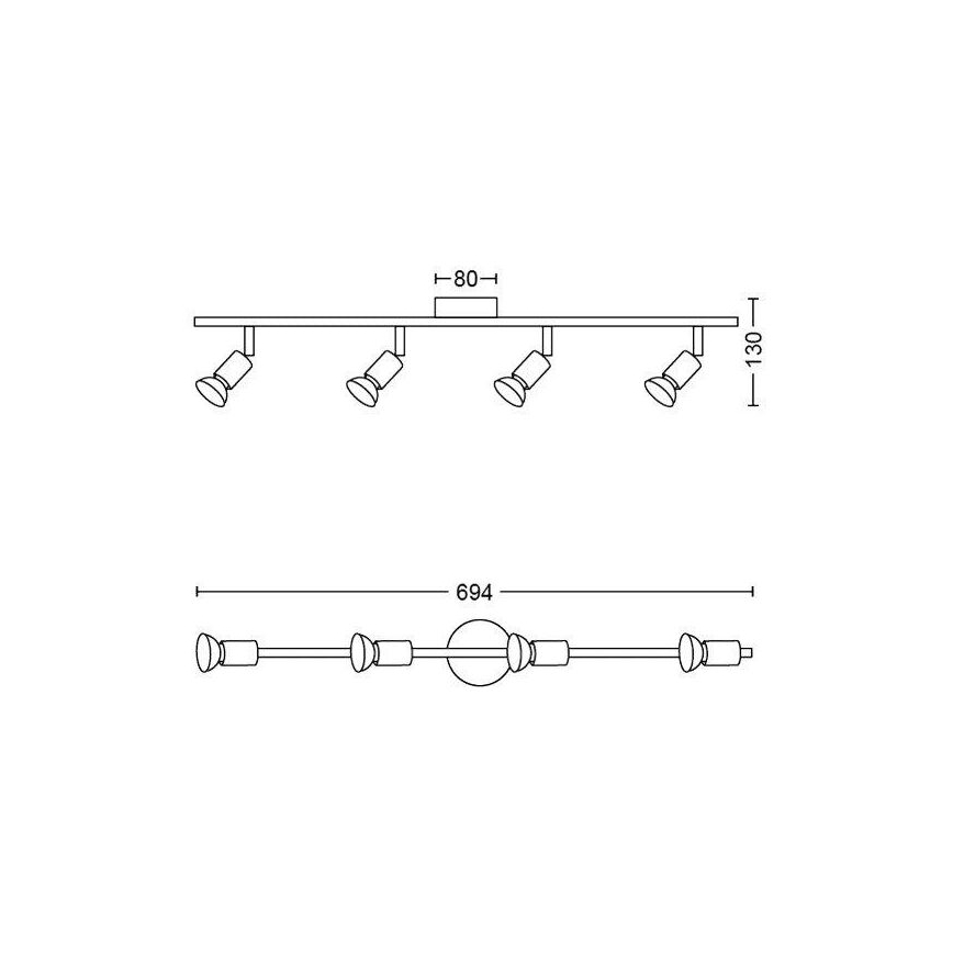 Philips - Φωτιστικό σποτ 4xGU10/50W/230V λευκό