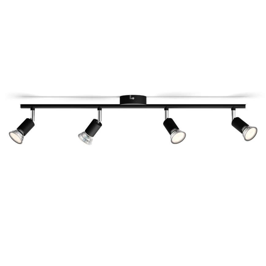 Philips - Φωτιστικό σποτ 4xGU10/50W/230V μαύρο