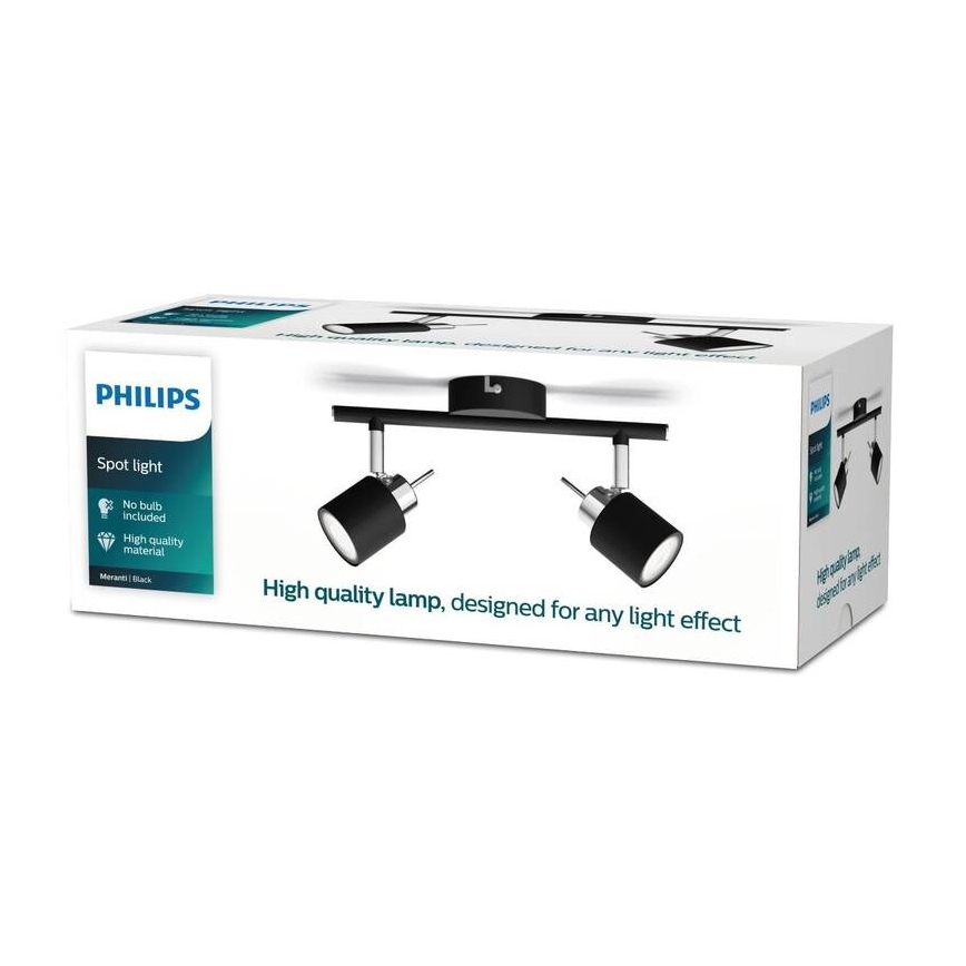 Philips - Φωτιστικό σποτ 2xGU10/35W/230V μαύρο