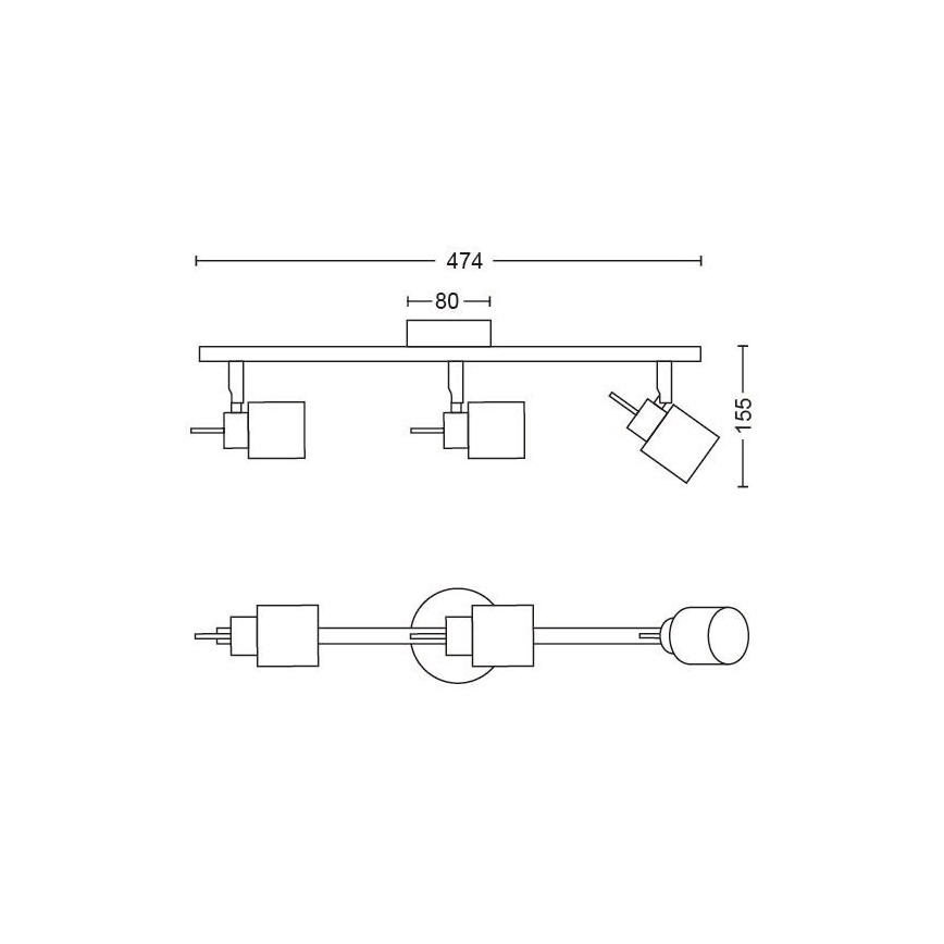 Philips - Φωτιστικό σποτ 3xGU10/35W/230V λευκό
