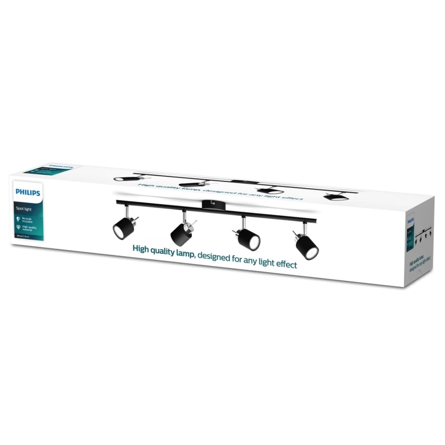 Philips - Φωτιστικό σποτ 4xGU10/35W/230V μαύρο
